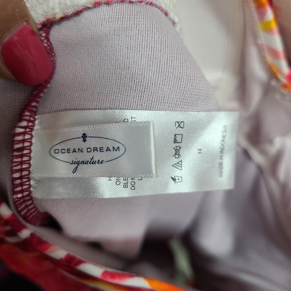 Ocean Dream Signature Tahitian Palm Sharkbite Swim Dress  Size 14 - Picture 5 of 5